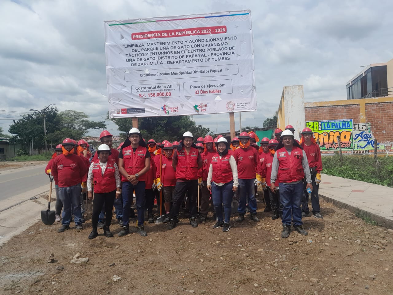 El programa de empleo temporal LURAWI PERÚ y la Municipalidad Distrital de Papayal 