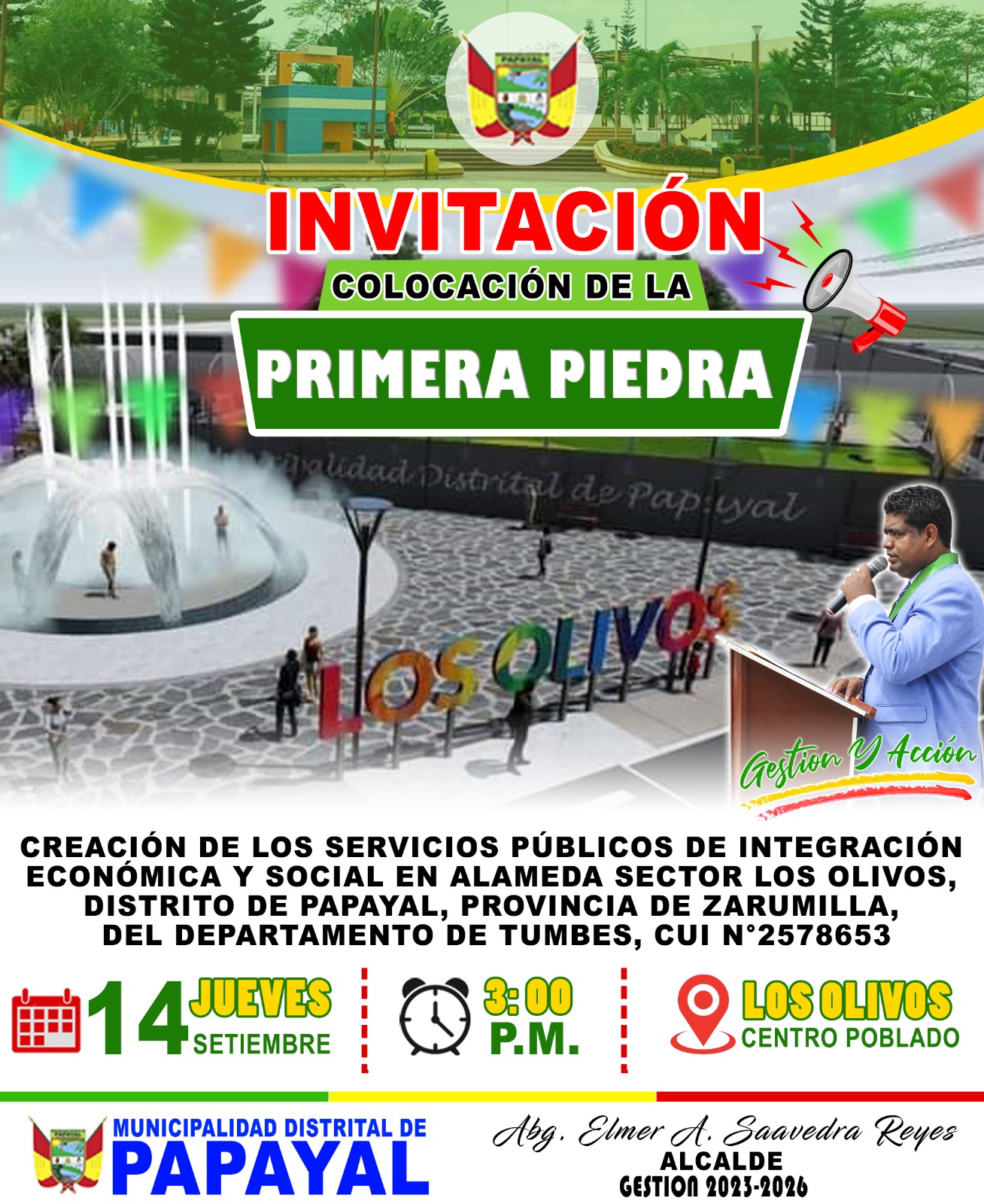 𝐈𝐍𝐕𝐈𝐓𝐀𝐂𝐈Ó𝐍 𝐀 𝐂𝐄𝐑𝐄𝐌𝐎𝐍𝐈𝐀 𝐃𝐄 𝐂𝐎𝐋𝐎𝐂𝐀𝐂𝐈Ó𝐍 𝐃𝐄 𝐋𝐀 𝐏𝐑𝐈𝐌𝐄𝐑𝐀 𝐏𝐈𝐄𝐃𝐑𝐀 𝐄𝐍 𝐄𝐋 𝐒𝐄𝐂𝐓𝐎𝐑 𝐋𝐎𝐒 𝐎𝐋𝐈𝐕𝐎𝐒